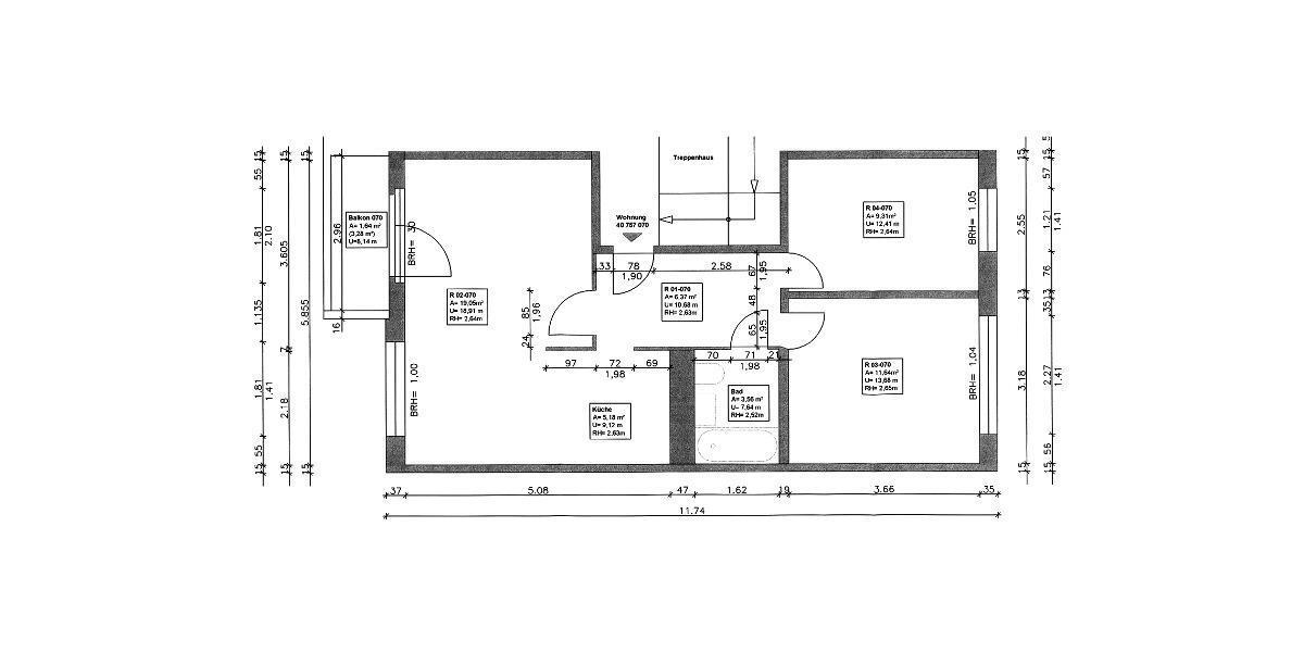 Etagenwohnung Halle (Saale) Nietleben - 3 Zimmer, 57 m&sup2;, 292&euro; | Angebot:26659424
