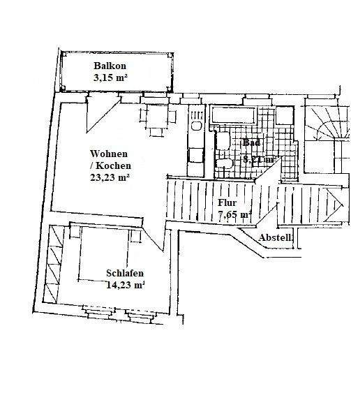 Etagenwohnung Halle/Saale Giebichenstein - 2 Zimmer, 57 m&sup2;, 136.000&euro; | Angebot:25815993