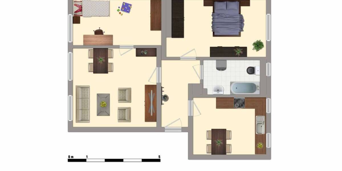 Etagenwohnung Merseburg Freiimfelde - 3 Zimmer, 51 m&sup2;, 334&euro; | Angebot:26851578