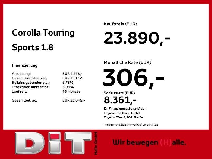 Toyota Corolla 18.282 km 23.890 &euro; Halle 06130