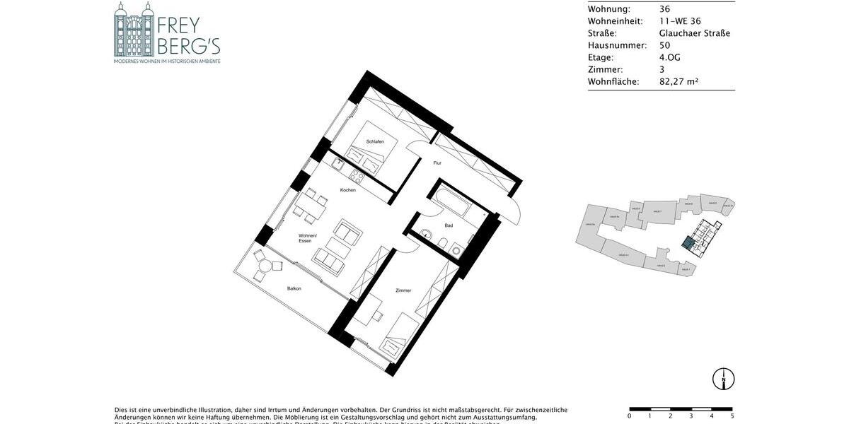 Etagenwohnung Halle (Saale) Damaschkestraße - 3 Zimmer, 82 m&sup2;, 1.165&euro; | Angebot:26562989