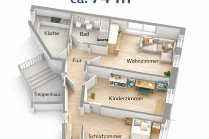 Wohnung Halle (Saale) Damaschkestraße - 4 Zimmer, 75 m&sup2;, 879&euro; | Angebot:25052327