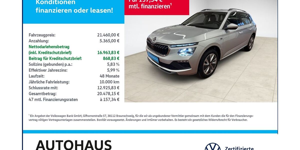 Skoda Kamiq 12.352 km 21.460 &euro; Bitterfeld-Wolfen 06749