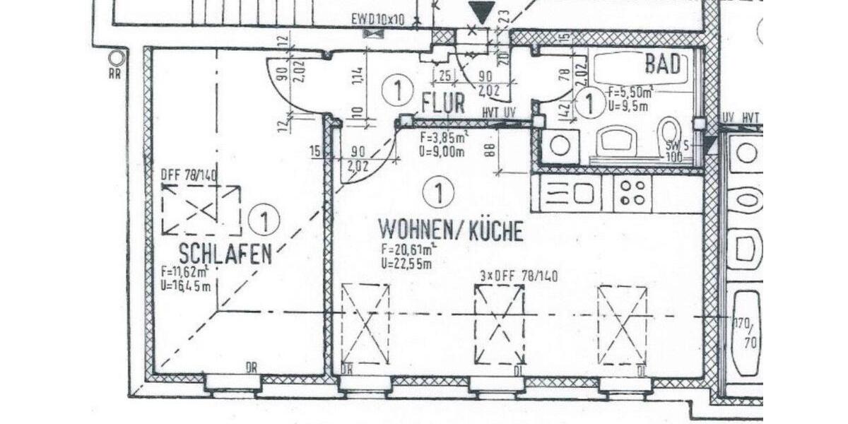Dachgeschoßwohnung Halle (Saale) Damaschkestraße - 1.5 Zimmer, 38 m&sup2;, 425&euro; | Angebot:26614497