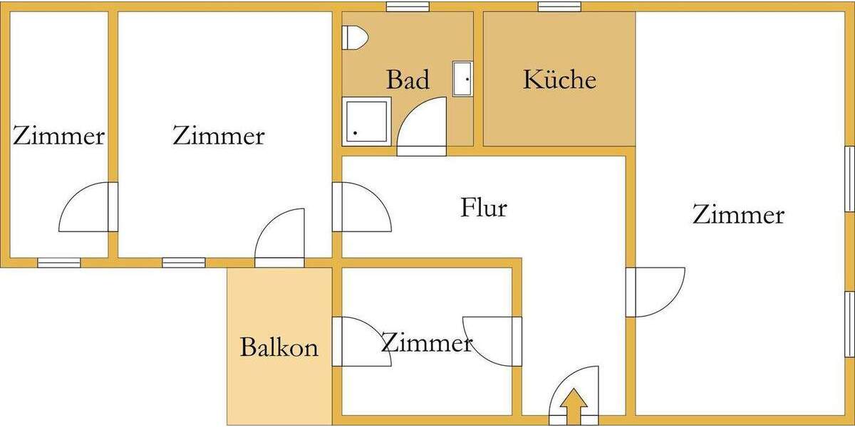 Etagenwohnung Köthen (Anhalt) Köthen - 3 Zimmer, 105 m&sup2;, 595&euro; | Angebot:26376626
