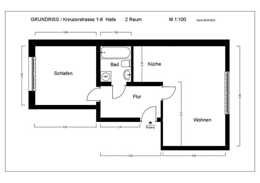 2-Zimmer-Wohnung mit offener Küche