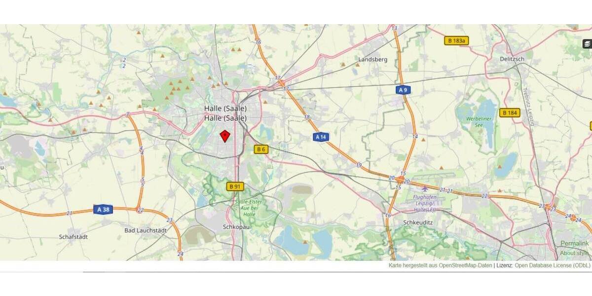 Etagenwohnung Halle (Saale) Gesundbrunnen - 2 Zimmer, 61 m&sup2;, 149.000&euro; | Angebot:26826060