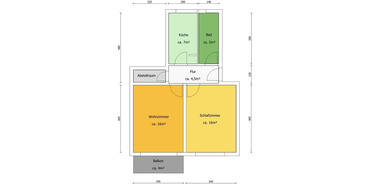 Etagenwohnung Eisleben (Lutherstadt) - 3 Zimmer, 60 m&sup2;, 390&euro; | Angebot:23871945
