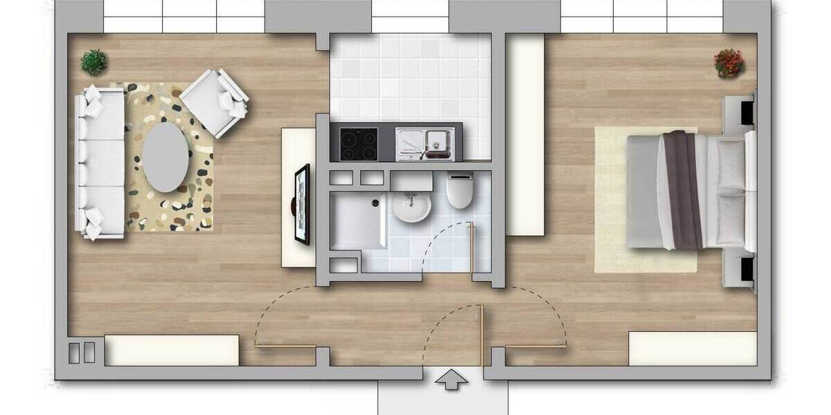 Etagenwohnung Halle (Saale) Südliche Neustadt - 2 Zimmer, 41 m&sup2;, 279&euro; | Angebot:26826626