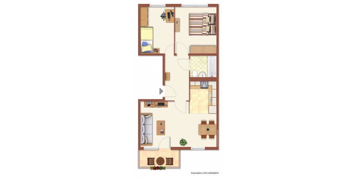 Etagenwohnung Halle (Saale) Nördliche Neustadt - 3 Zimmer, 57 m&sup2;, 320&euro; | Angebot:26843824