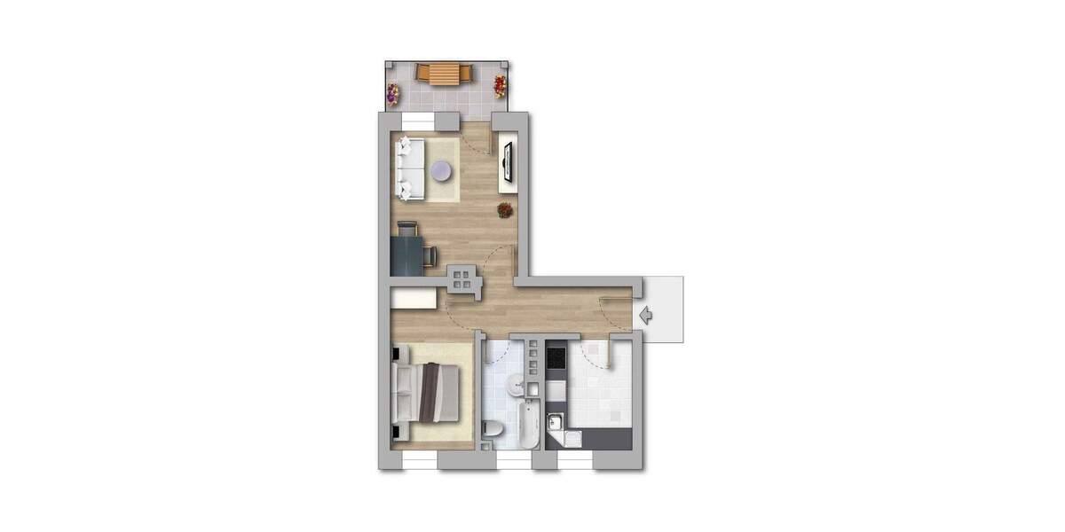 Etagenwohnung Merseburg Kötzschen - 2 Zimmer, 49 m&sup2;, 329&euro; | Angebot:25779227