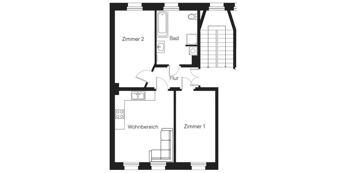 Etagenwohnung Halle (Saale) Damaschkestraße - 3 Zimmer, 72 m&sup2;, 720&euro; | Angebot:26672030