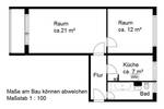Etagenwohnung Halle (Saale) Südstadt - 2 Zimmer, 49 m&sup2;, 299&euro; | Angebot:26807051