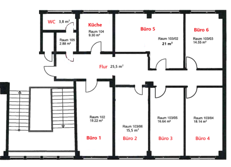 Büro in Halle (Saale) 1.200 € 150 m²