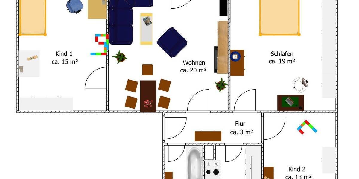 Etagenwohnung Schkeuditz Altscherbitz - 4 Zimmer, 82 m&sup2;, 740&euro; | Angebot:25727321