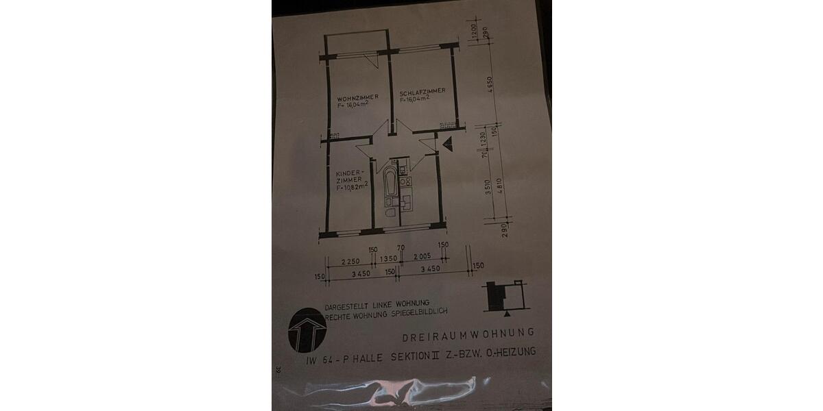 Etagenwohnung Halle (Saale) Damaschkestraße - 1 Zimmer, 60 m&sup2;, 364&euro; | Angebot:25641242