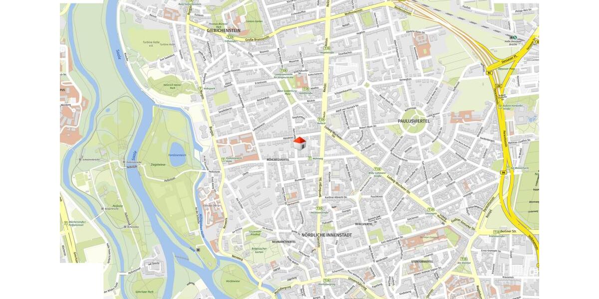 Erdgeschoßwohnung Halle (Saale) Am Wasserturm/Thaerviertel - 2 Zimmer, 38 m&sup2;, 410&euro; | Angebot:25974540