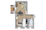 Etagenwohnung Merseburg Kötzschen - 2 Zimmer, 44 m&sup2;, 311&euro; | Angebot:26797072