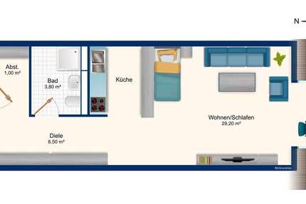 Wohnung Halle Dölau - 1 Zimmer, 41 m&sup2;, 63.670&euro; | Angebot:22151414