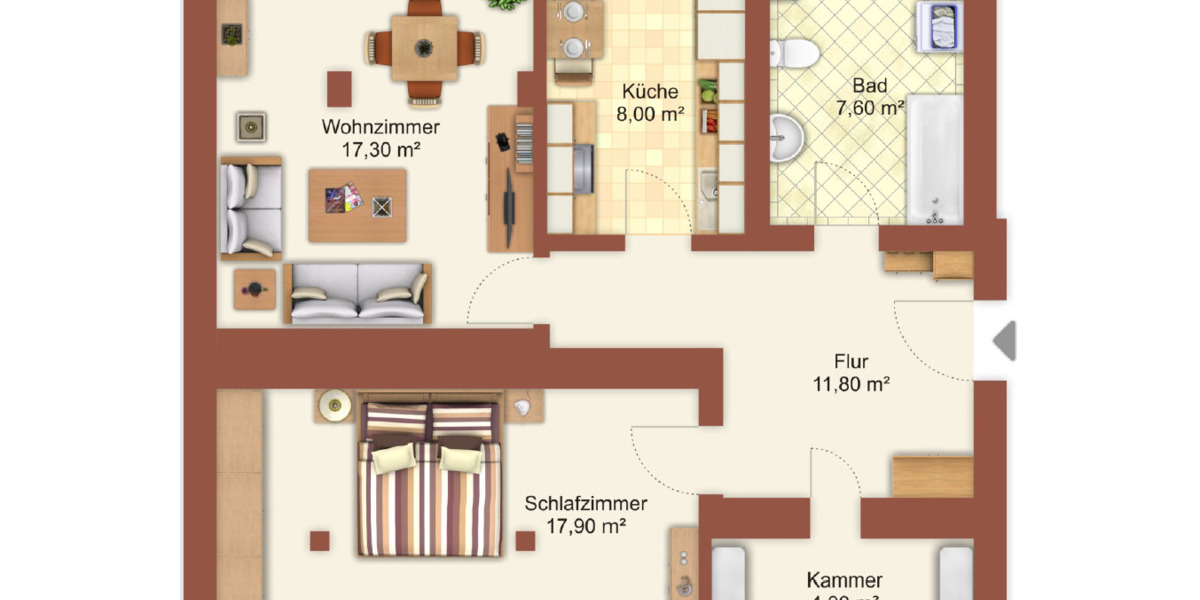 Etagenwohnung Halle Damaschkestraße - 2 Zimmer, 49 m&sup2;, 405&euro; | Angebot:26273912