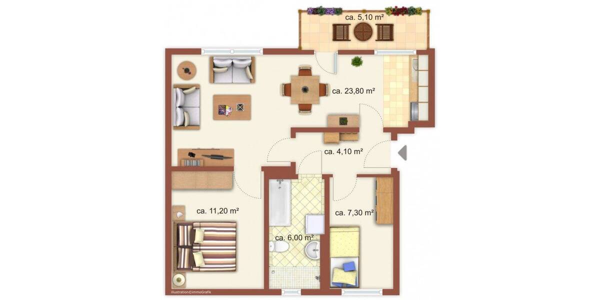 Etagenwohnung Bad Dürrenberg - 3 Zimmer, 54 m&sup2;, 355&euro; | Angebot:26819789