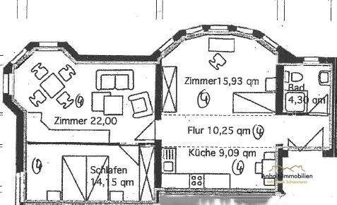 Etagenwohnung Bitterfeld Kraftwerksiedlung - 3 Zimmer, 74 m&sup2;, 73.500&euro; | Angebot:24812668