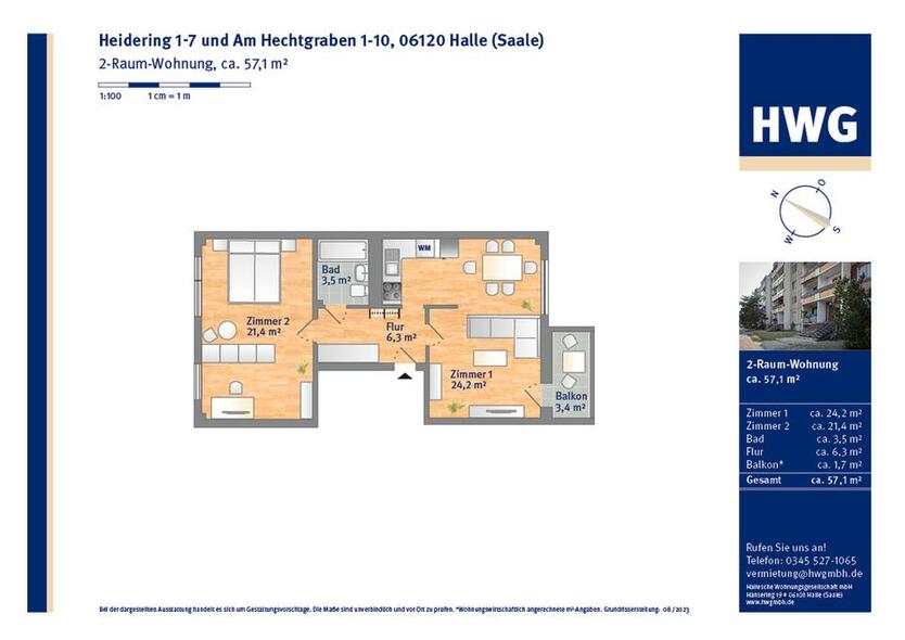 2-Raum-Wohnung mit tollem Ausblick Richtung Heide zimmer