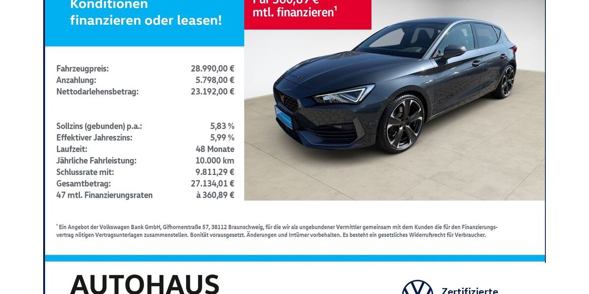 Cupra Leon 23.842 km 28.990 &euro; Bitterfeld-Wolfen 06749