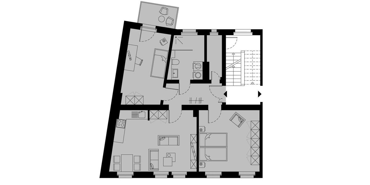 Etagenwohnung Halle (Saale) Damaschkestraße - 3 Zimmer, 75 m&sup2;, 829&euro; | Angebot:24598113
