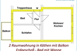 2-Raumwohnung im Erdgeschoss mit Balkon in Köthen ! - Etagenwohnung Köthen | Angebot:27500217