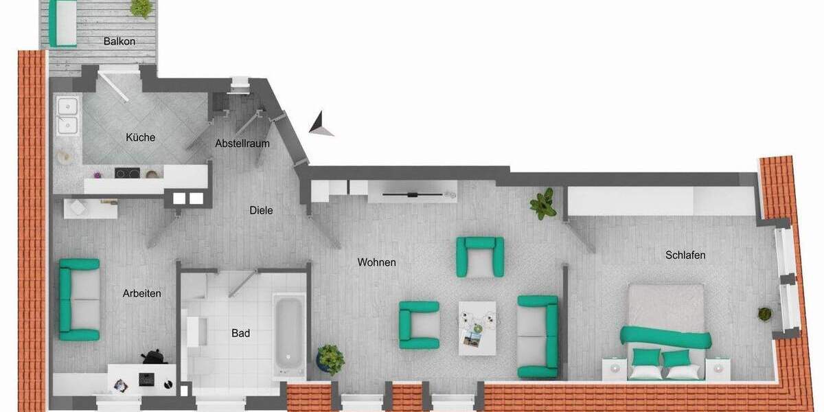 Bezugsfreie Dachgeschosswohnung | West-Balkon | Idyllische Lage am Heidesee 3 zimmer