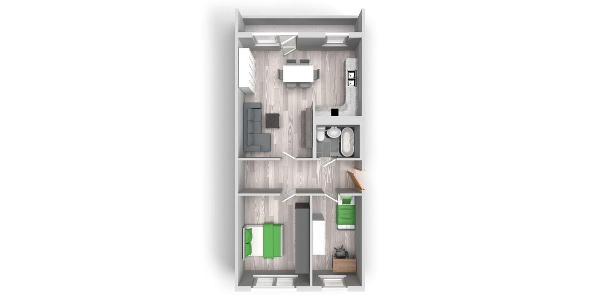 Etagenwohnung Halle (Saale) Dölau - 3 Zimmer, 70 m&sup2;, 481&euro; | Angebot:25900186