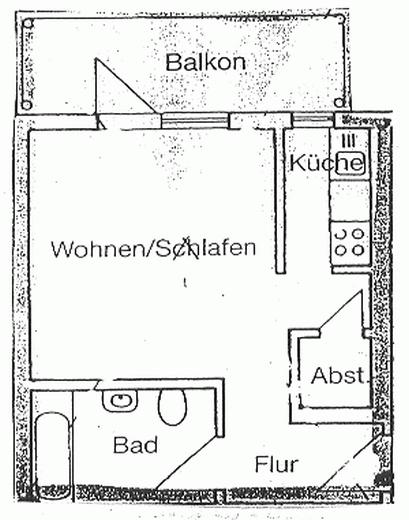 Dachgeschoßwohnung Halle (Saale) - 1 Zimmer, 37 m&sup2;, 315&euro; | Angebot:25307704