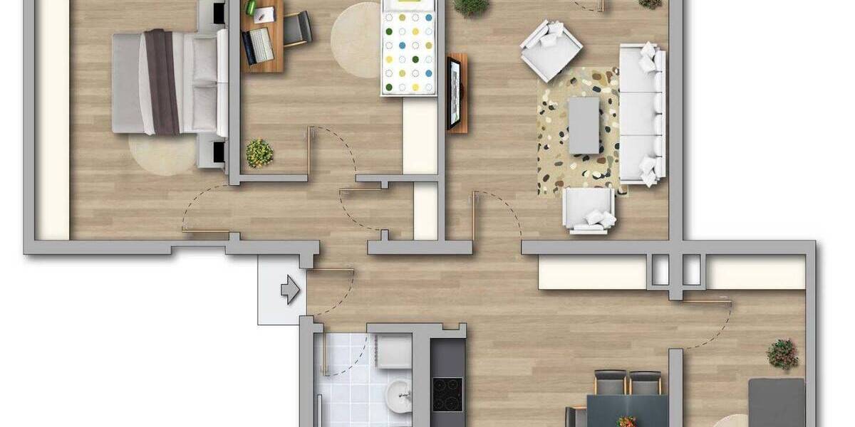 Etagenwohnung Merseburg Kötzschen - 4 Zimmer, 83 m&sup2;, 525&euro; | Angebot:26763550
