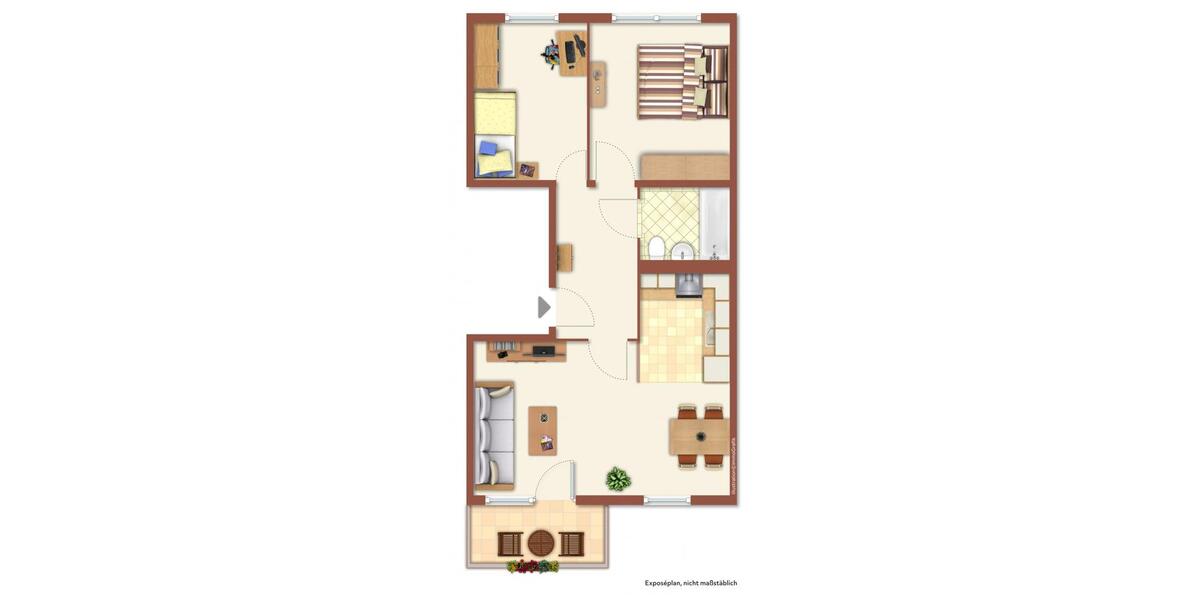 Etagenwohnung Halle (Saale) Nietleben - 3 Zimmer, 57 m&sup2;, 315&euro; | Angebot:26487352