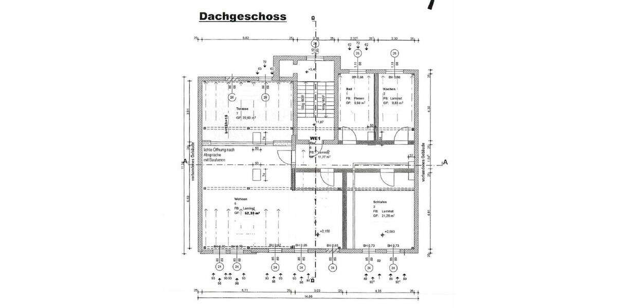 Dachgeschoßwohnung Halle (Saale) Nietleben - 2 Zimmer, 120 m&sup2;, 1.140&euro; | Angebot:25782202