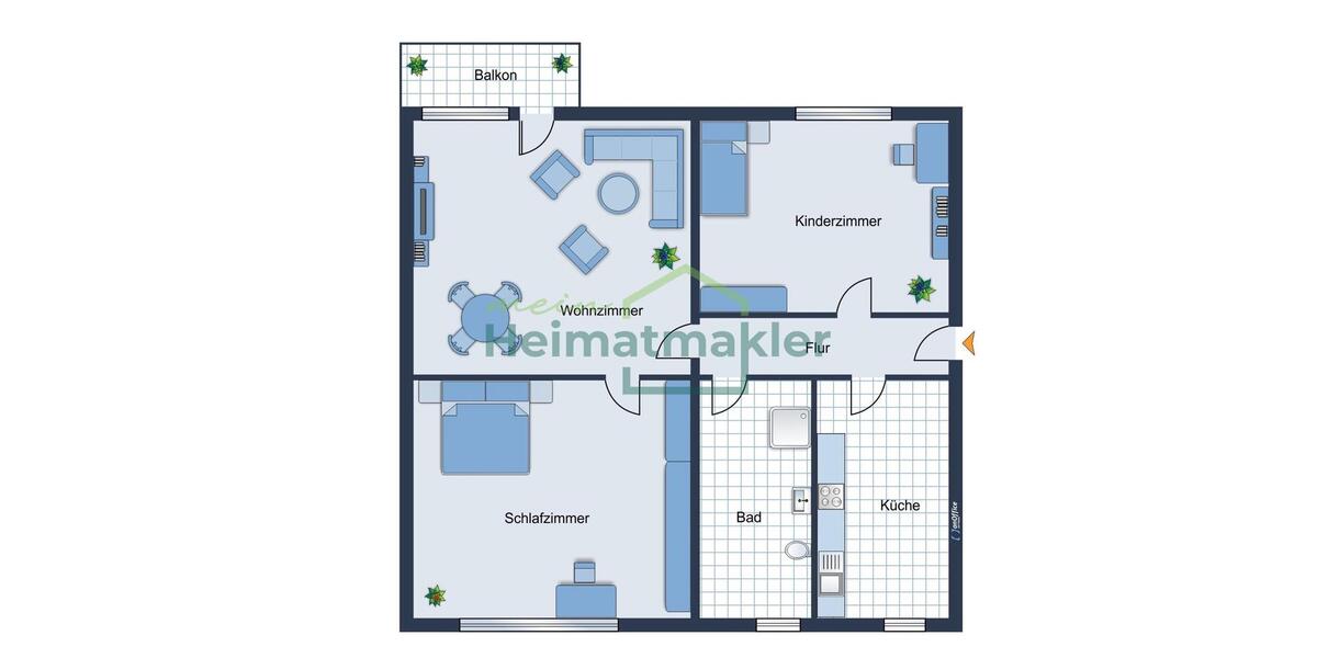 Etagenwohnung Südliches Anhalt - 3 Zimmer, 59 m&sup2;, 390&euro; | Angebot:23331885