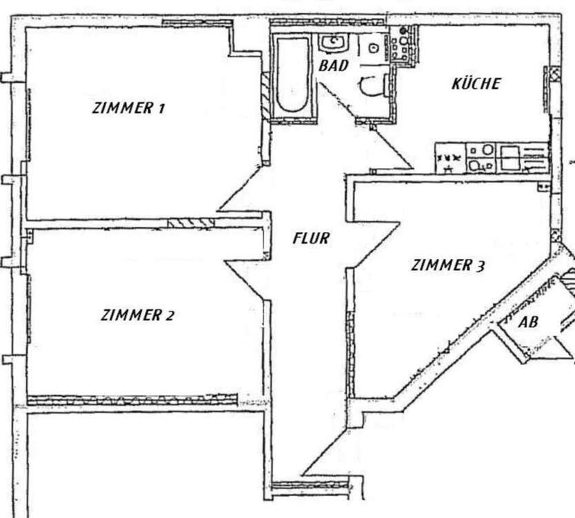 geeignet für 2er-WG - 2,5-Zi-DG-Whg - Laminat, Badewanne