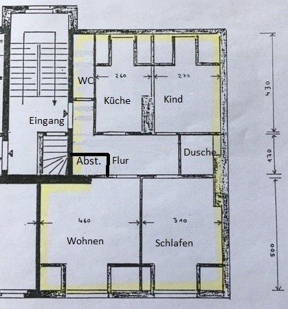 Etagenwohnung Halle (Saale) Damaschkestraße - 3 Zimmer, 74 m&sup2;, 550&euro; | Angebot:26122901