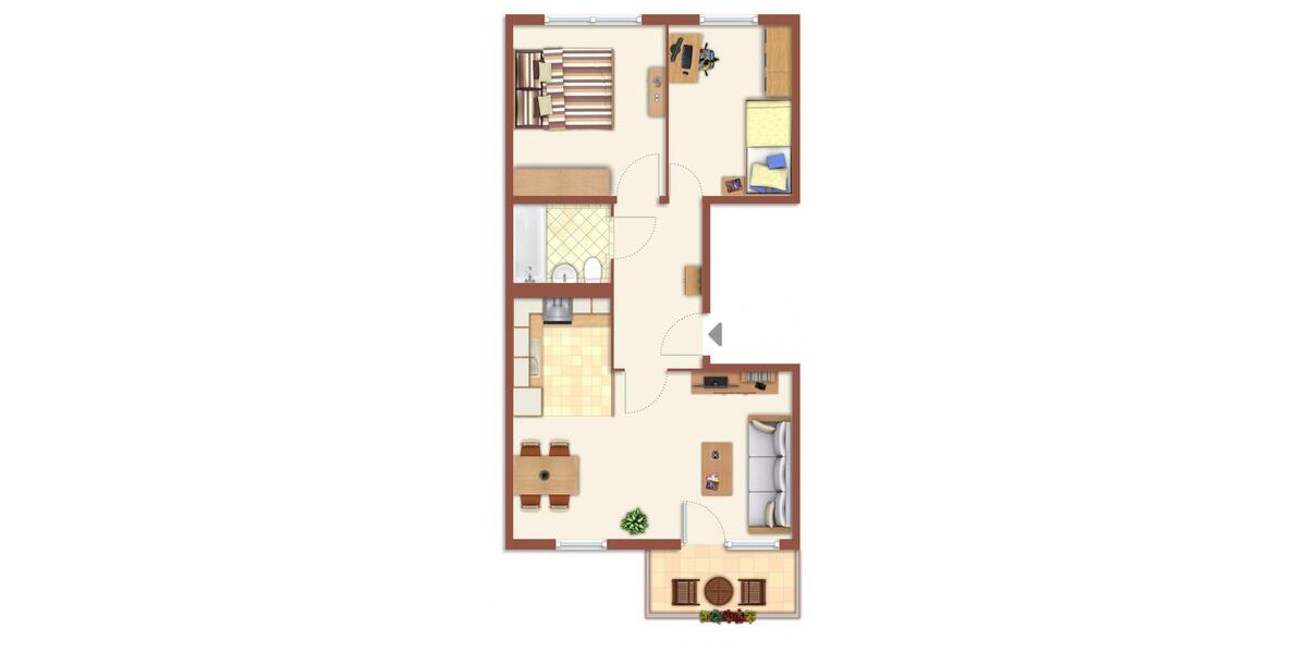 Etagenwohnung Halle (Saale) Halle-Neustadt - 3 Zimmer, 57 m&sup2;, 344&euro; | Angebot:24793603