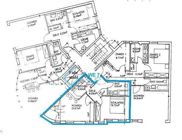 Etagenwohnung Halle (Saale) Innenstadt - 2 Zimmer, 53 m&sup2;, 100.000&euro; | Angebot:25385845