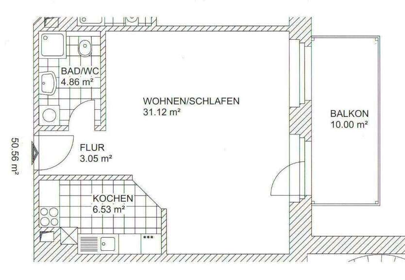 Wohnung zum Mieten in Leipzig 455 € 50.5 m²
