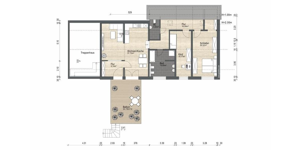 Dachgeschoßwohnung Schkeuditz - 3 Zimmer, 124 m&sup2;, 1.302&euro; | Angebot:25414642