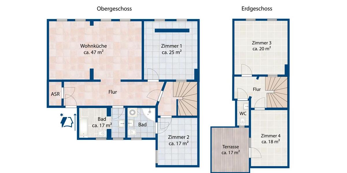Maisonettenwohnung Halle (Saale) Am Wasserturm/Thaerviertel - 5 Zimmer, 196 m&sup2;, 1.570&euro; | Angebot:24428108