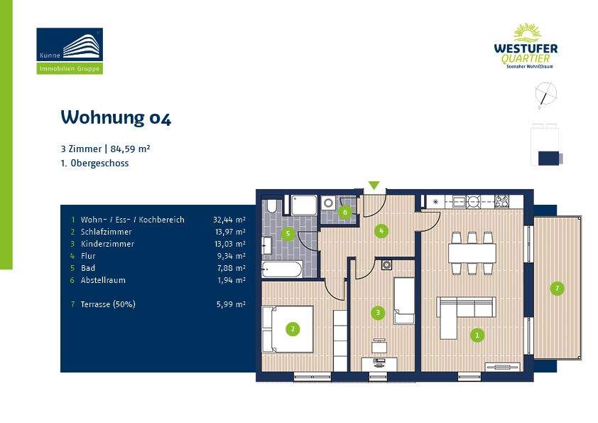 Etagenwohnung Markranstädt - 3 Zimmer, 84 m&sup2;, 398.600&euro; | Angebot:26043580