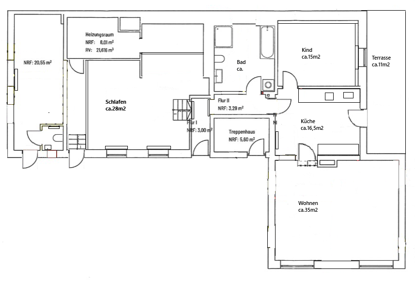 Erdgeschoßwohnung Schkopau - 3 Zimmer, 122 m&sup2;, 1.218&euro; | Angebot:24698919