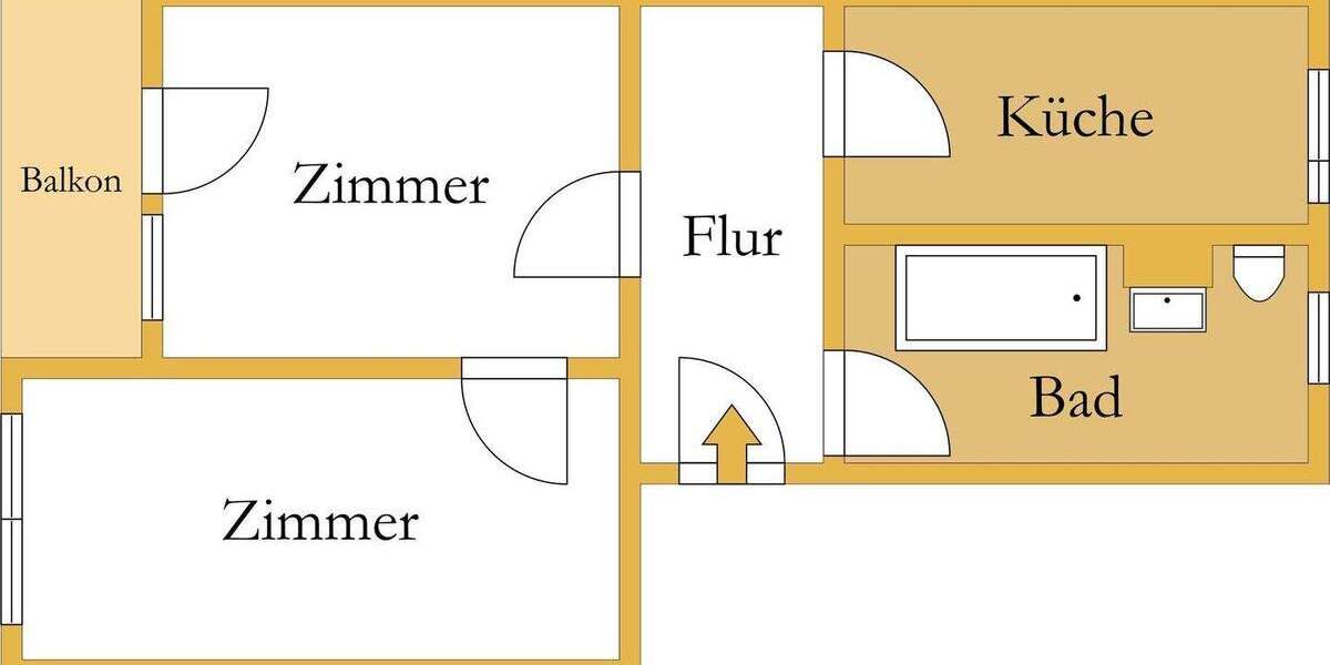 Etagenwohnung Weißandt-Gölzau Gölzau - 2 Zimmer, 49 m&sup2;, 250&euro; | Angebot:25796827