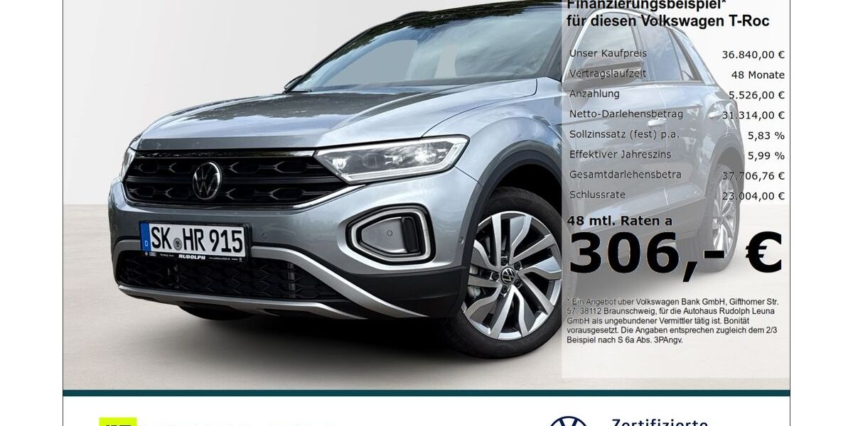 VW T-Roc 6.100 km 34.730 &euro; Leuna 06237