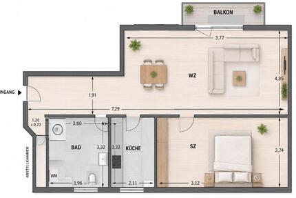 Wohnung Kabelsketal - 2 Zimmer, 55 m&sup2;, 135.000&euro; | Angebot:27299582