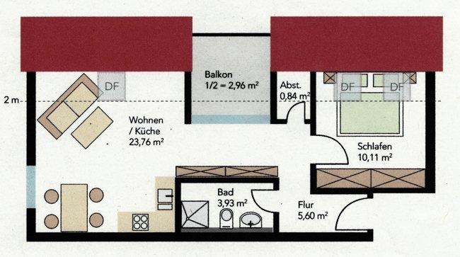 Dachgeschoßwohnung Schkeuditz - 2 Zimmer, 47 m&sup2;, 110.000&euro; | Angebot:26770731